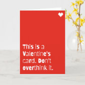 Funny Valentine’s Day Card – “Don’t Overthink It”  カード (黄色い花)