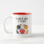 Funny Valentine’s Day Guinea Pig Mug, ツートーンマグカップ (左)