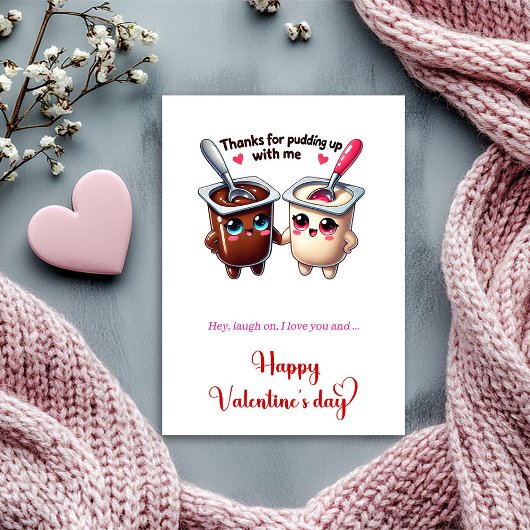 Funny Valentine’s Day Love Card with Cartoon Food シーズンカード