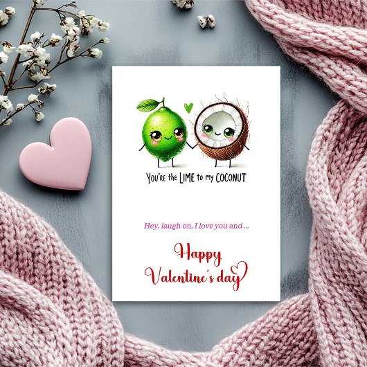 Funny Valentine’s Day Love Card with Cartoon Fruit シーズンカード