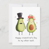 Funny Valentine’s Day romantic Married Avocado シーズンカード (正面)