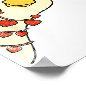 Funny Valentine Silly Gooses Duck Heart Love Match ポスター (角)