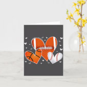 Funny Valentines Baseball Basketball Football Hear カード (黄色い花)
