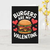 Funny Valentine's Burger Lovers Men Women  カード (黄色い花)