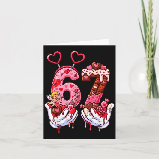 Funny Valentine's Day 67 Meme Hands Six Seven Cud  カード (正面)