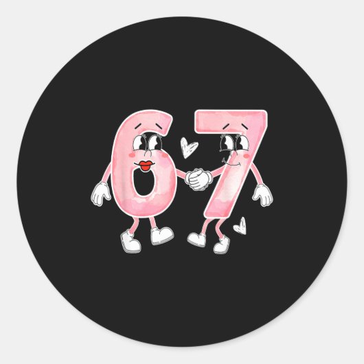 Funny Valentine's Day 6 7 Six Seven Meme Valentine ラウンドシール (正面)