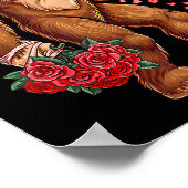 Funny Valentines Day Bigfoot Heart Love Sasquatch  ポスター (角)