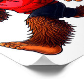 Funny Valentines Day Bigfoot Heart Sungles Sasquat ポスター (角)