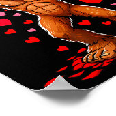 Funny Valentines Day Bigfoot Heart Sungles Sasquat ポスター (角)