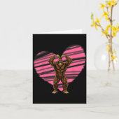 Funny Valentines Day Bigfoot Sungles In Heart Sasq カード (黄色い花)