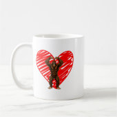 Funny Valentines Day Bigfoot Sungles In Heart Sasq コーヒーマグカップ (左)