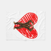 Funny Valentines Day Bigfoot Sungles In Heart Sasq フリースブランケット (正面(横))