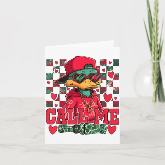 Funny Valentine's Day Boy Duck Hunting Call Me Tod カード (正面)