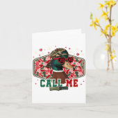 Funny Valentine's Day Boy Duck Hunting Call Me Tod カード (黄色い花)