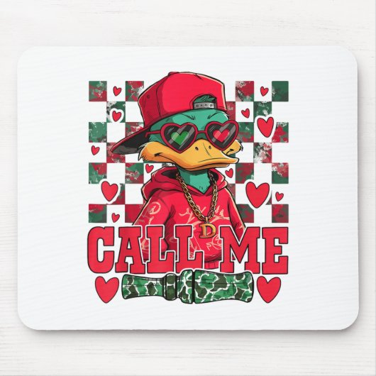 Funny Valentine's Day Boy Duck Hunting Call Me Tod マウスパッド (正面)