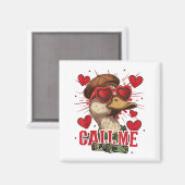 Funny Valentine's Day Boy Duck Hunting Call Me Tod マグネット (正面/裏面)