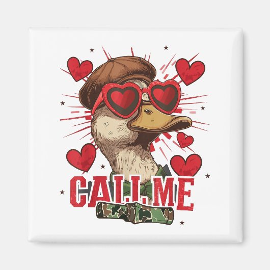 Funny Valentine's Day Boy Duck Hunting Call Me Tod マグネット (正面)