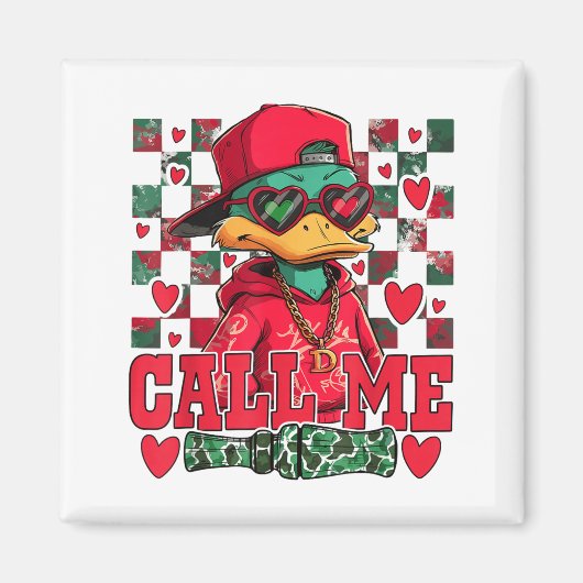 Funny Valentine's Day Boy Duck Hunting Call Me Tod マグネット (正面)