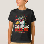 Funny Valentine's Day Boy Duck Hunting Call Me Tod Tシャツ (正面)