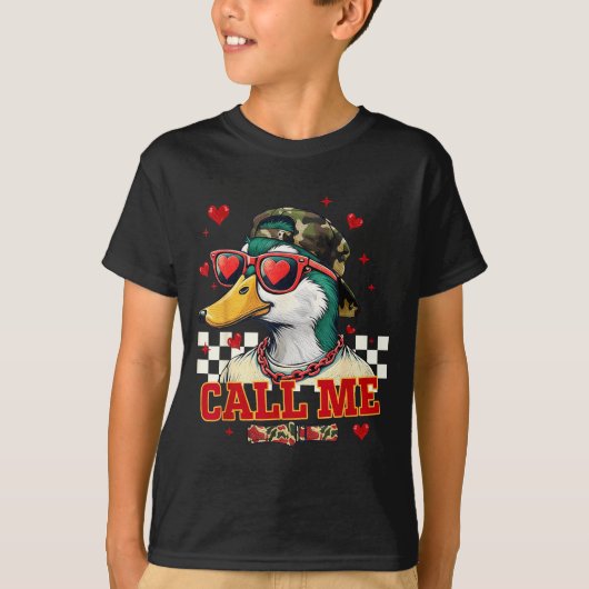 Funny Valentine's Day Boy Duck Hunting Call Me Tod Tシャツ (正面)