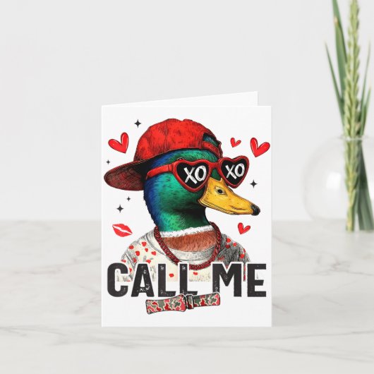 Funny Valentines Day Call Me Duck Hunting Men Wome カード (正面)
