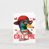 Funny Valentines Day Call Me Duck Hunting Men Wome カード (正面)