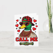Funny Valentines Day Call Me Duck Hunting Men Wome カード (正面)