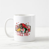 Funny Valentines Day Call Me Duck Hunting Men Wome コーヒーマグカップ (左)