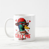 Funny Valentines Day Call Me Duck Hunting Men Wome コーヒーマグカップ (左)