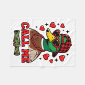 Funny Valentines Day Call Me Duck Hunting Men Wome フリースブランケット (正面(横))