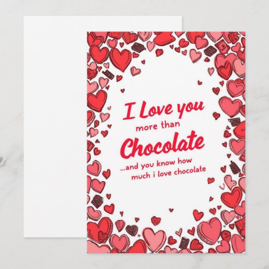 funny valentines day  Chocolate cards シーズンカード (正面/裏面)