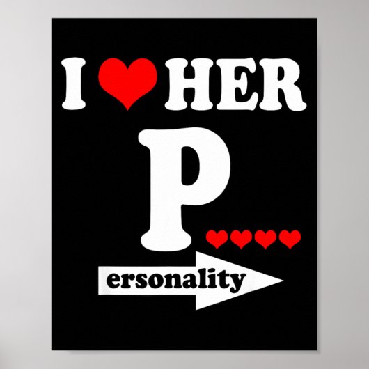 Funny Valentine's Day Couple Matching I Love Her I ポスター (正面)