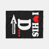 Funny Valentine's Day Couple Matching I Love His D フリースブランケット (正面(横))