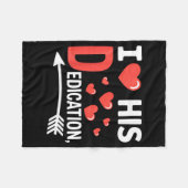 Funny Valentine's Day Couple Matching I Love His D フリースブランケット (正面(横))