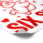 Funny Valentine's Day Cud Says Six Seven Meme Girl ポスター (角)