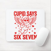Funny Valentine's Day Cud Says Six Seven Meme Girl マウスパッド (マウス)