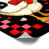Funny Valentines Day Duck Heart Valentine Cud Kids ポスター (角)