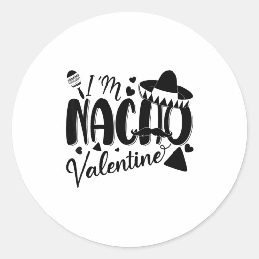 Funny Valentines Day Funny Nacho Valentine Girl Bo ラウンドシール (正面)