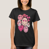 Funny Valentine's Day retro smile heart candy Tシャツ (正面)