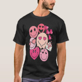 Funny Valentine's Day retro smile heart candy Tシャツ (正面)