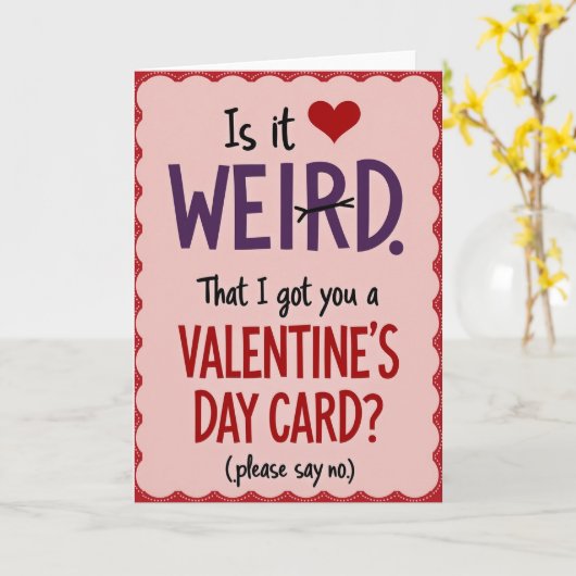 Funny Valentines Day Weird Card カード (黄色い花)