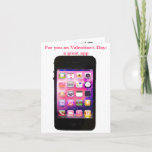 Funny Valentine's Day with iPhone App シーズンカード<br><div class="desc">Funny Valentines in this cute smart phone Valentine card with a play on words regarding great apps for cell phones and great apes.</div>