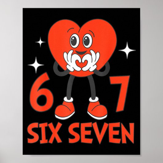 Funny Valentines Six Seven Hearts 6 7 Meme Boys Gi ポスター (正面)