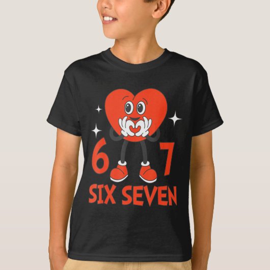 Funny Valentines Six Seven Hearts 6 7 Meme Boys Gi Tシャツ (正面)