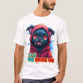 Funny Vampire Pug Graffiti Tシャツ (正面)