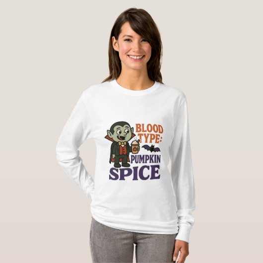 Funny Vampire Pumpkin Spice - Halloween Tシャツ (正面フル)