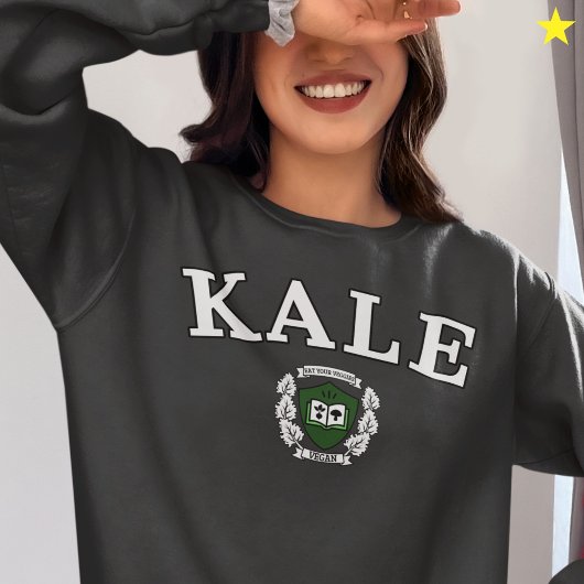 Funny Vegan Kale University Logo スウェットシャツ