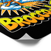 Funny Vegetable Design Brocco Lee In Karate Action ポスター (角)