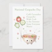 funny vegetables National Gazpacho Day サンキューカード (正面)