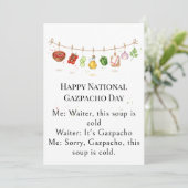 funny vegetables National Gazpacho Day サンキューカード (スタンド正面)